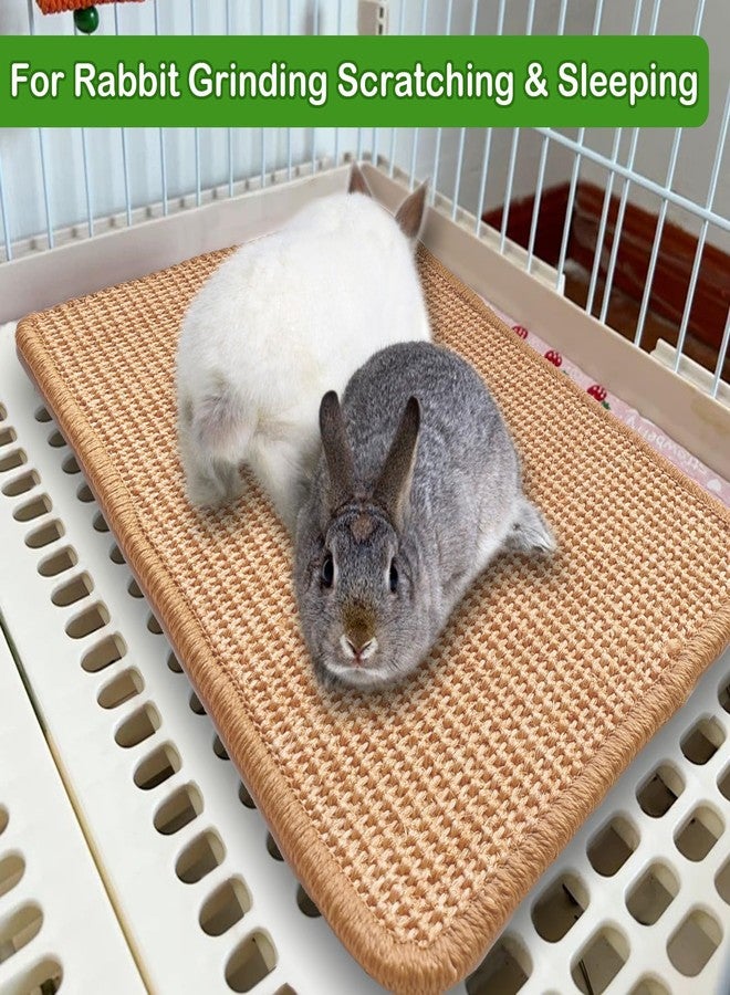 Mooydee Rabbit Scratching Pad, 16 x 12 Inch Natural Sisal Bunny Scratch Mat Scratcher Mats Claws and Teeth Care for Biting Sleeping Nesting Small Animal Bedding Chew Toys Bed Play Toy (Brown, 1Pc) - Image 3